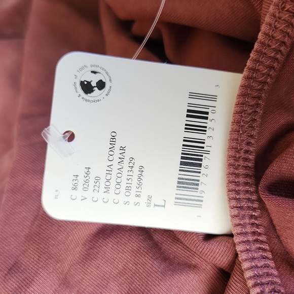 New Free People FP Movement Hot Shot Logo Onesie Mocha Combo Overalls Jumpsuit L - Picture 12 of 16